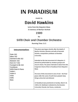 In Paradisum (Chamber Orchestra)