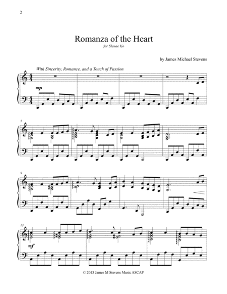 Romanza of the Heart Piano Solo scores gallery preview page 4