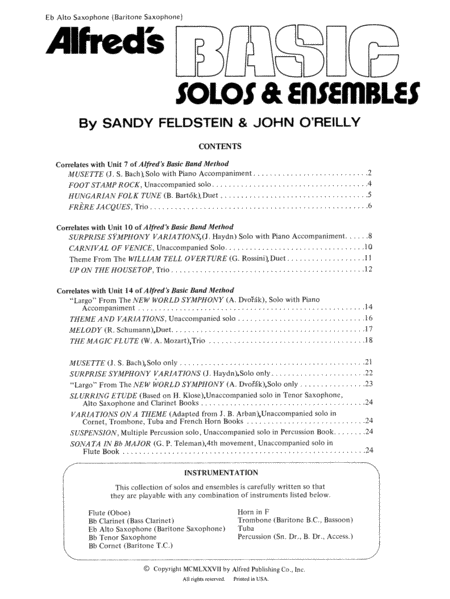 Alfred's Basic Solos and Ensembles, Book 1
