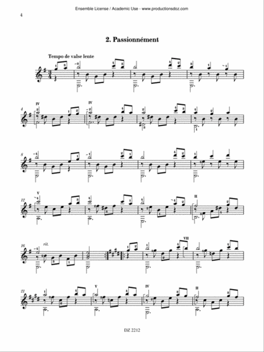 5 valses Classical Guitar scores gallery preview page 4