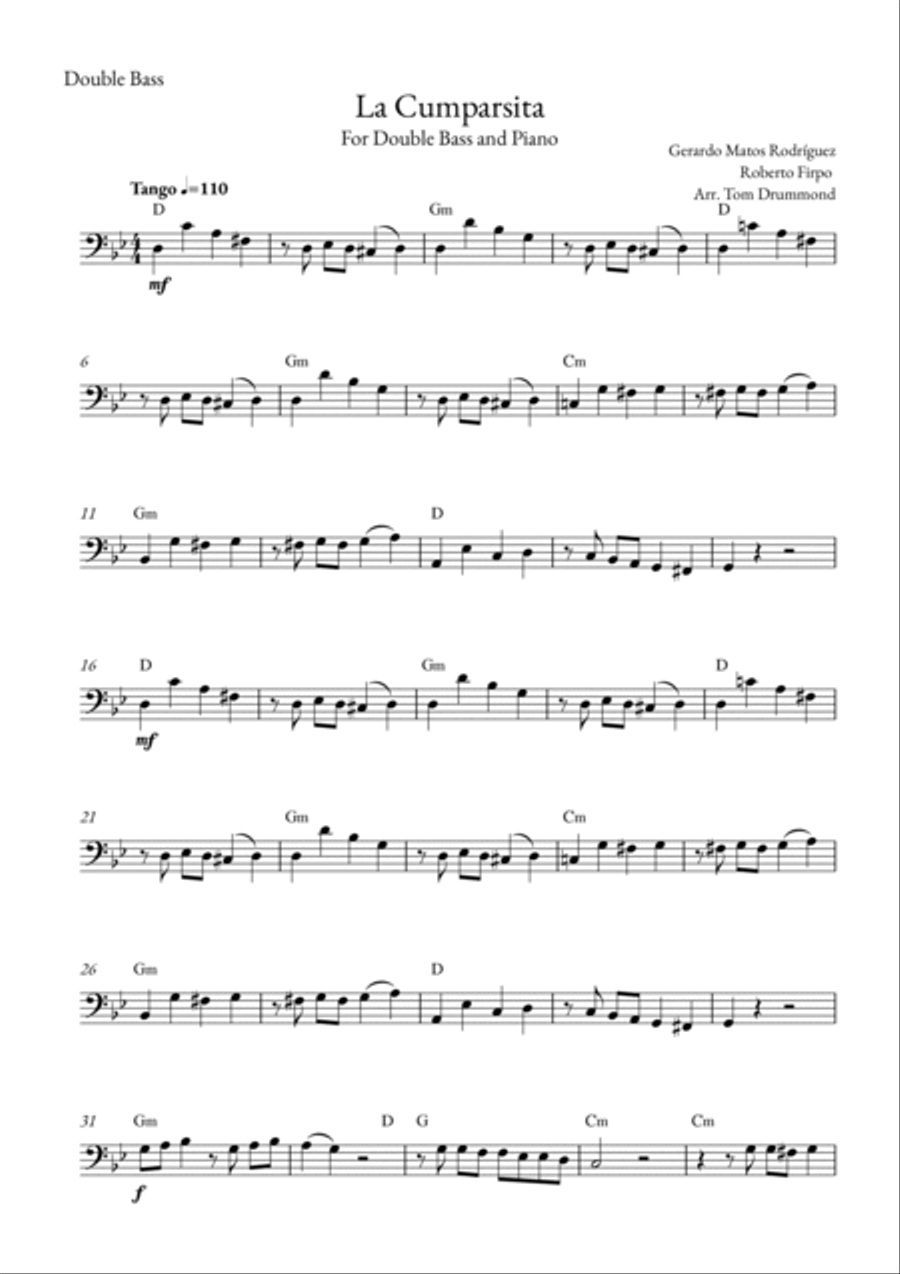 La Cumparsita Double Bass scores gallery preview page 5