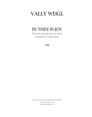 [WeiglV] In Thee Is Joy (Bach)