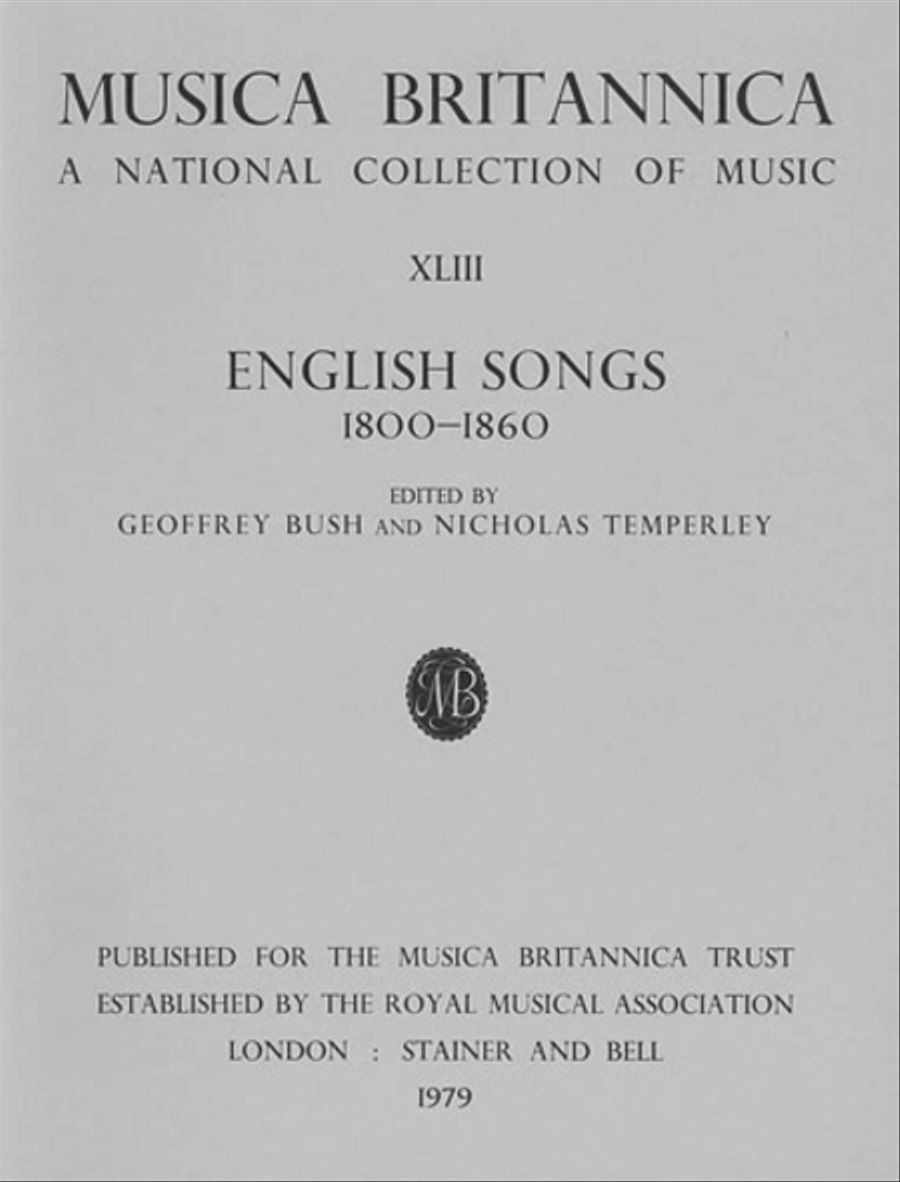 English Songs 1800-1860