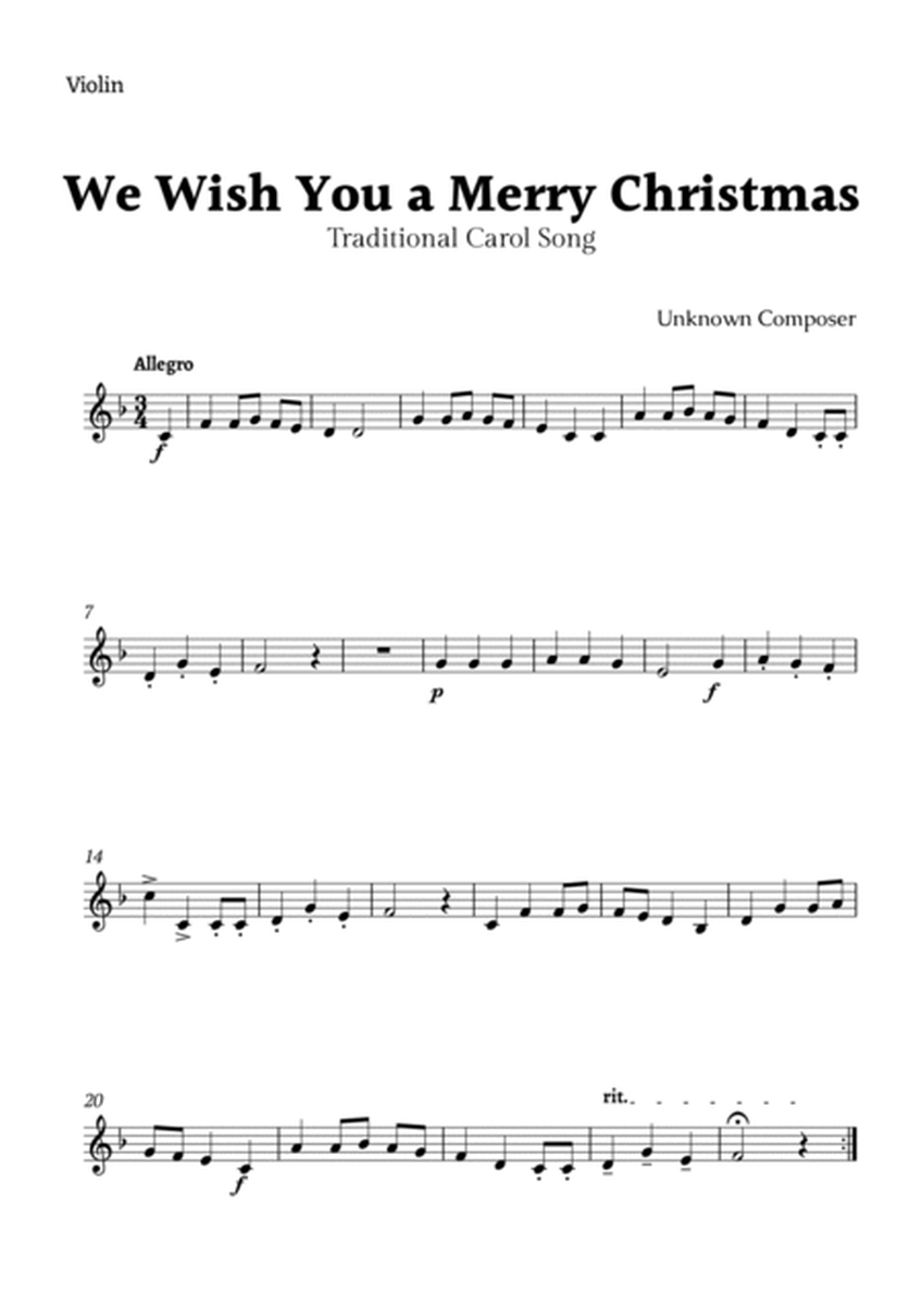 We Wish you a Merry Christmas for String Trio with Chords image number null