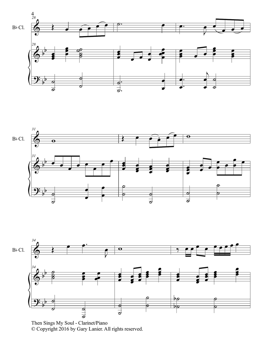 THEN SINGS MY SOUL (For Bb Clarinet & Piano with Parts) B-Flat Clarinet scores gallery preview page 5