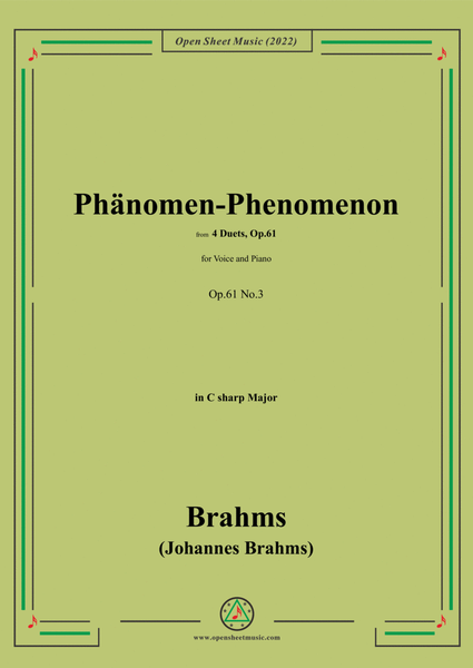 Brahms-Phänomen-Phenomenon,Op.61 No.3,in C sharp Major image number null