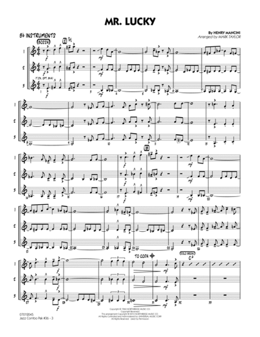 Jazz Combo Pak #36 (Henry Mancini) - Bb Instruments