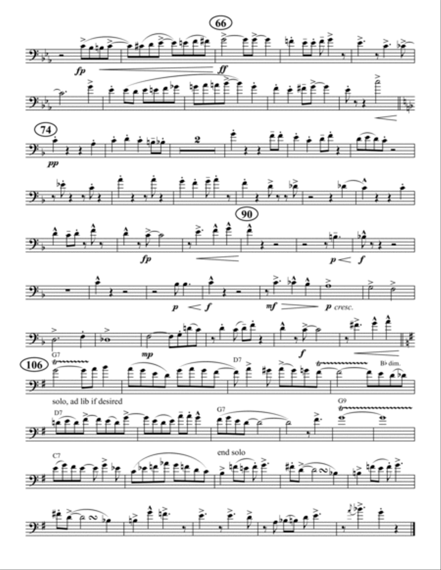 Just a Closer Walk Trombone Quartet scores gallery preview page 6