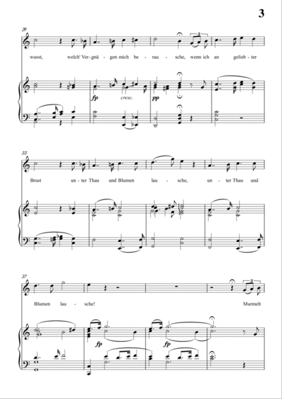 Schubert-Die Nacht in C D.358,for Vocal and Piano Voice scores gallery preview page 4
