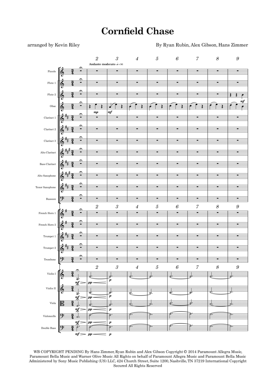 Cornfield Chase Full Orchestra scores gallery preview page 1