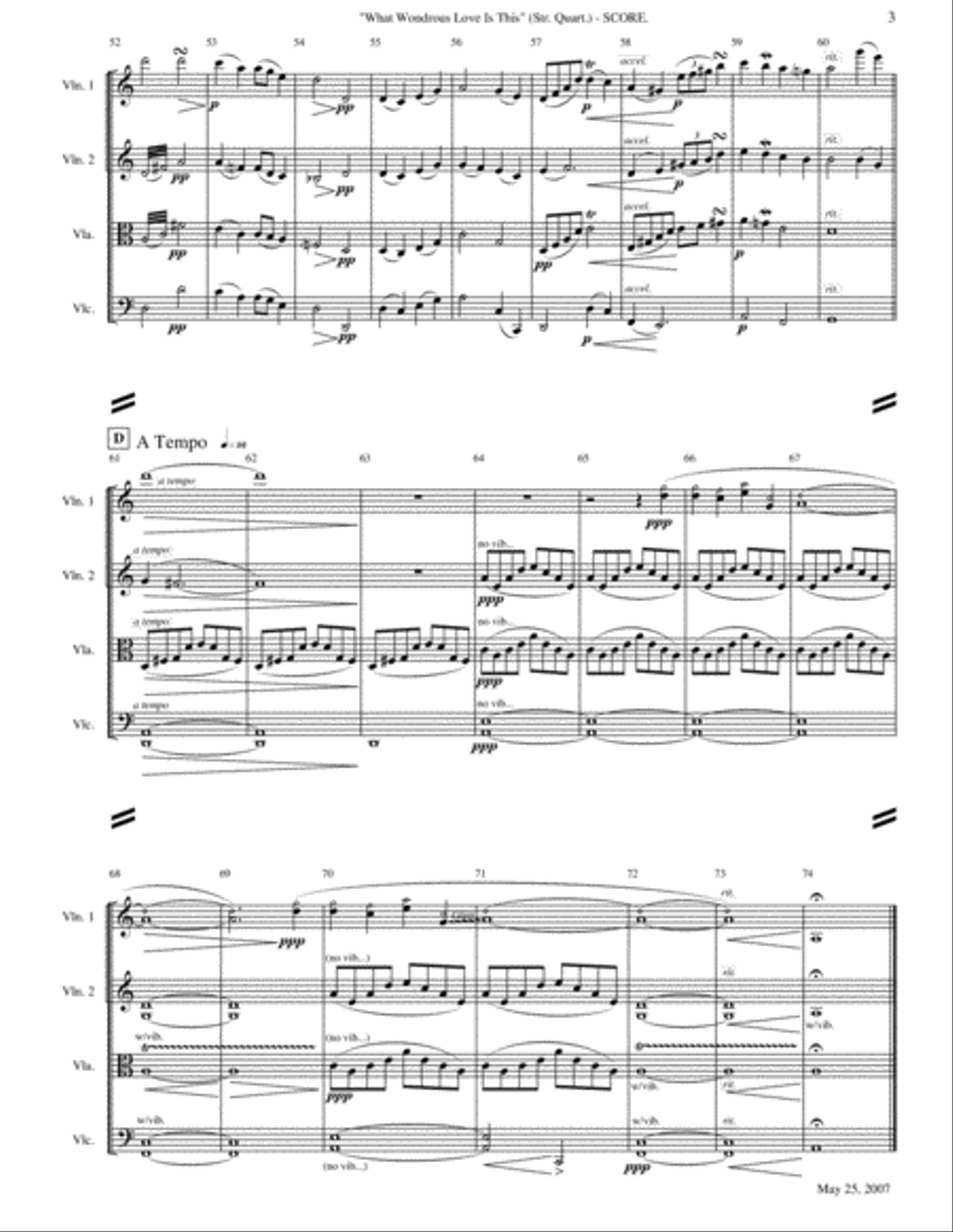 What Wondrous Love Is This (String Quartet) String Quartet scores gallery preview page 4