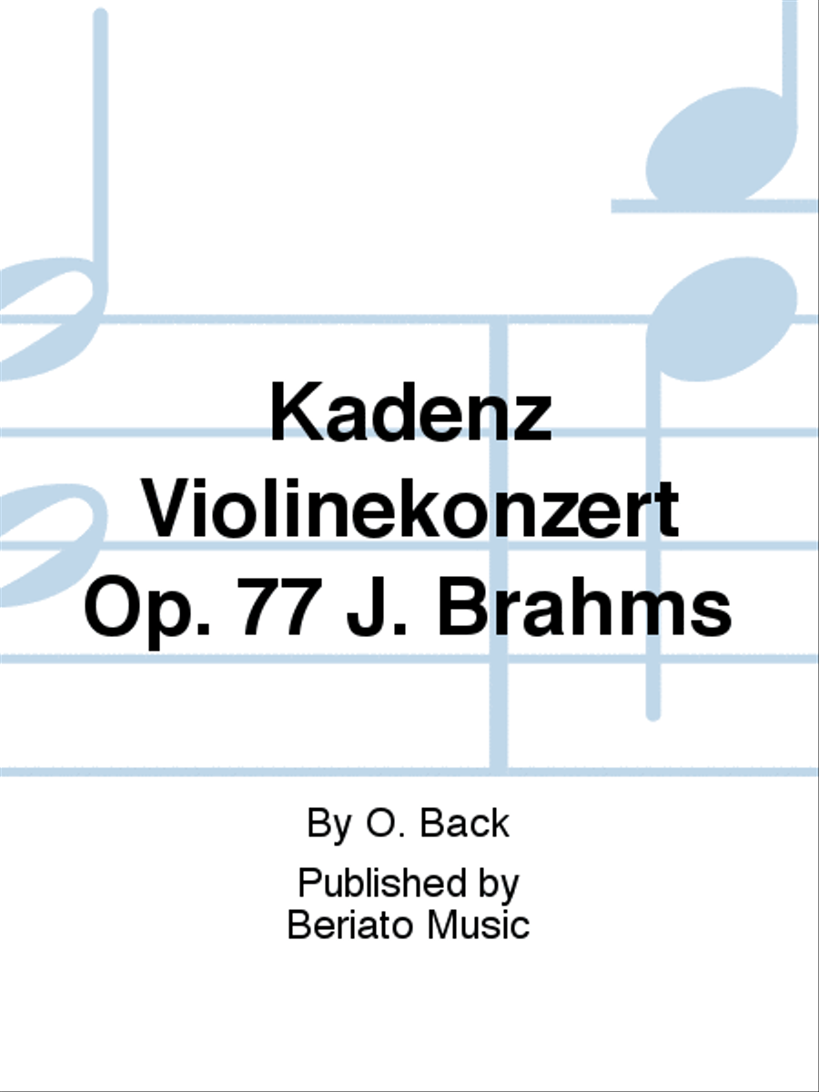 Kadenz Violinekonzert Op. 77 J. Brahms Violin Solo scores gallery preview page 1