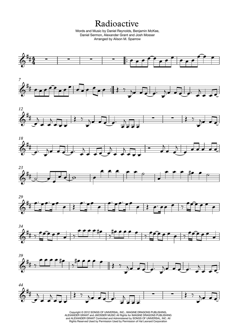Radioactive Violin Solo scores gallery preview page 1