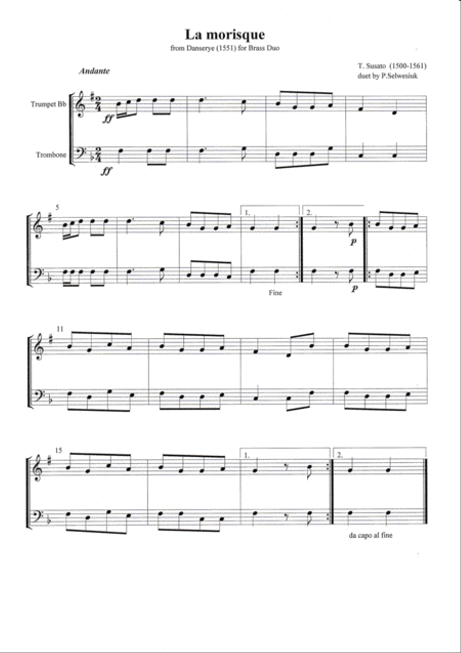La Morisque Brass Duet scores gallery preview page 1
