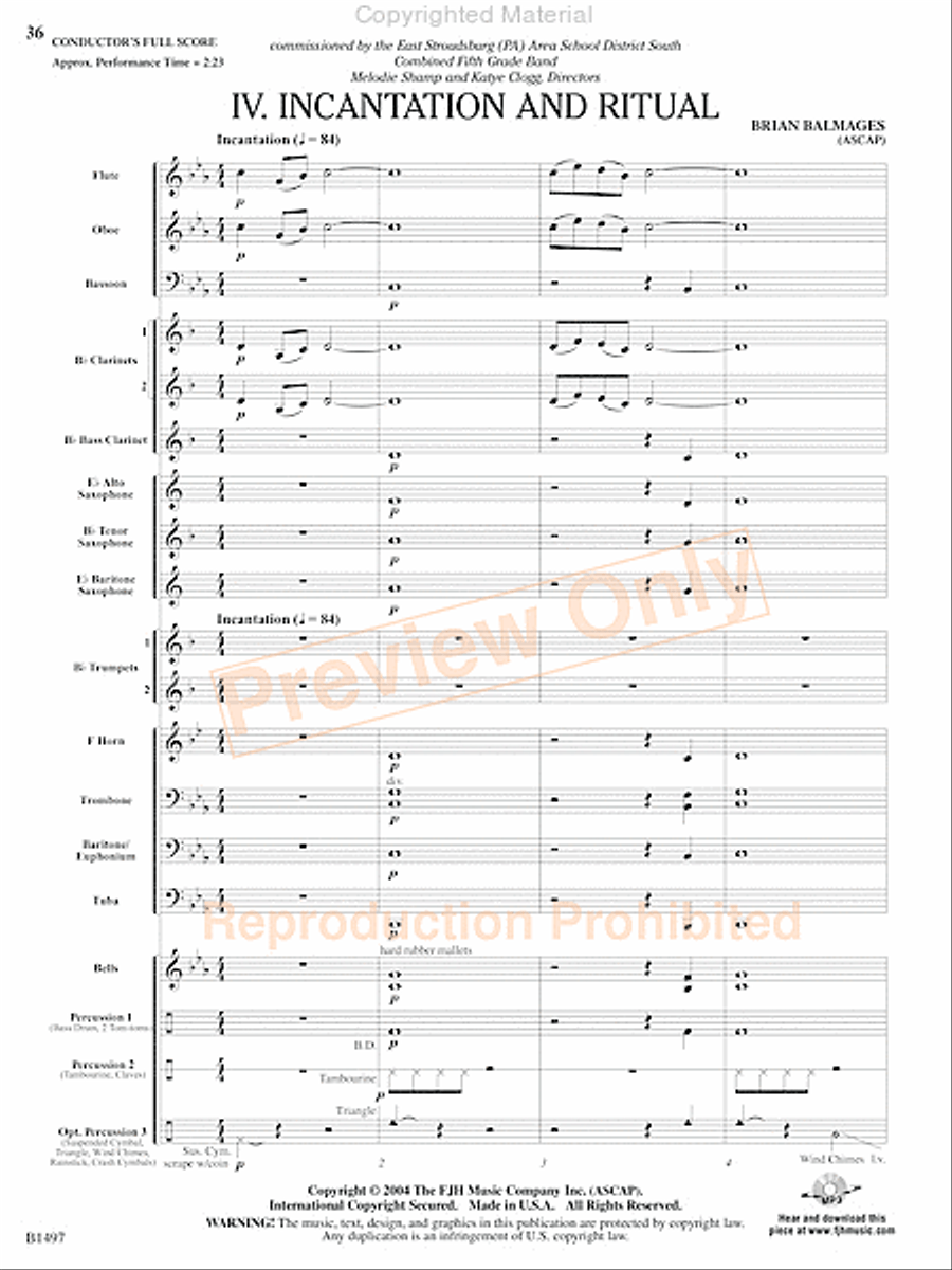 Curtain Up! Concert Band scores gallery preview page 33