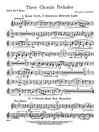 Three Chorale Preludes: 3rd & 4th F Horns
