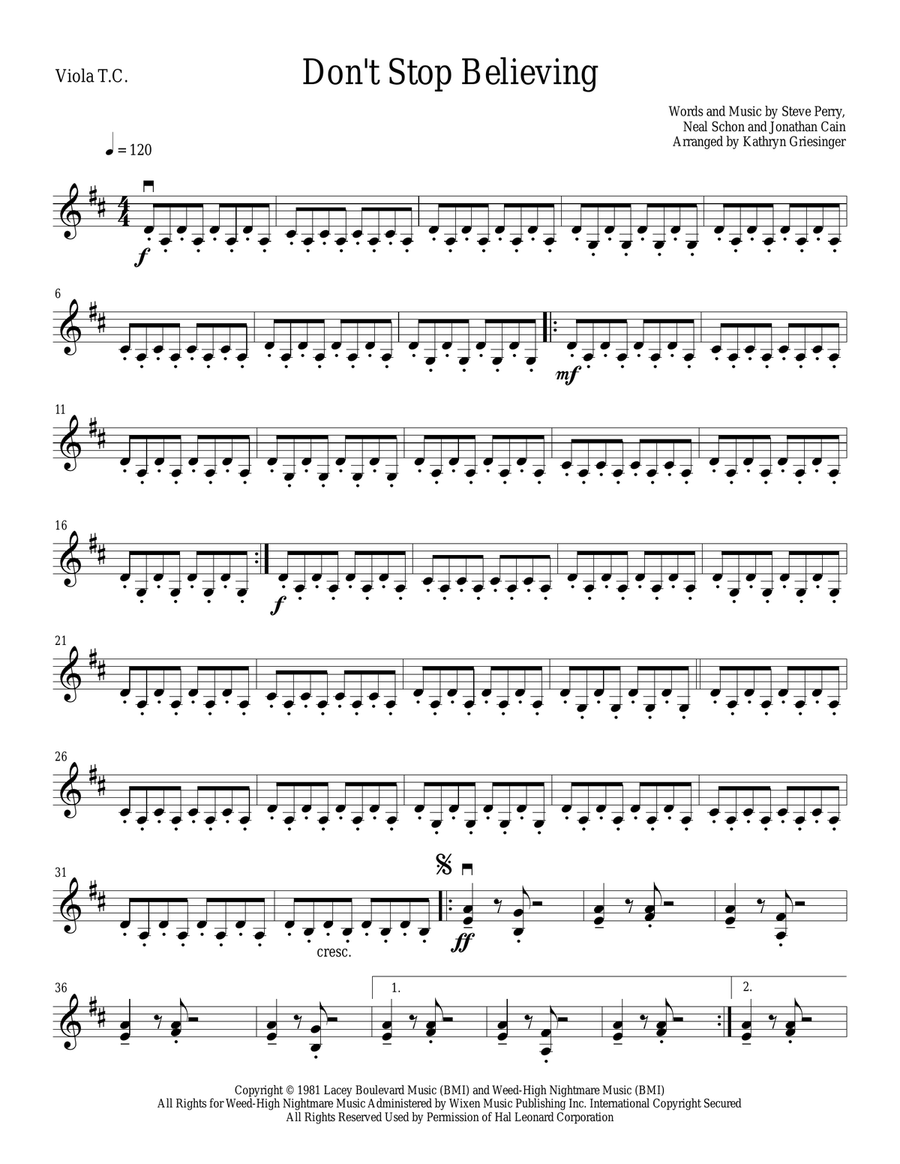 Don't Stop Believin' String Quartet scores gallery preview page 5