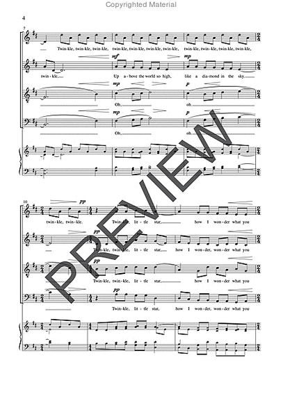 Twinkle, Twinkle, Little Star - SATB edition image number null