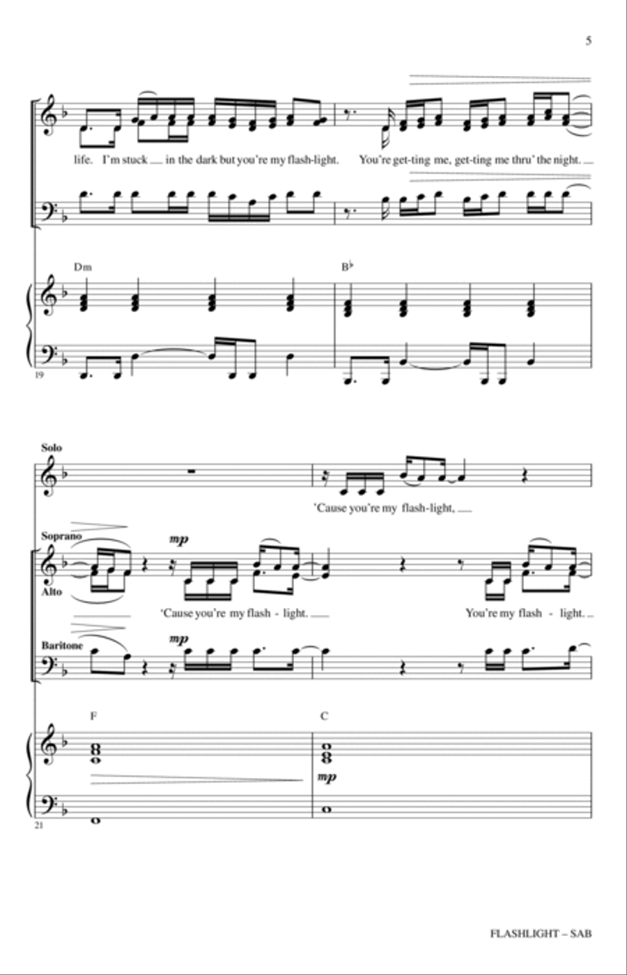 Flashlight (arr. Mac Huff) 3-Part scores gallery preview page 4
