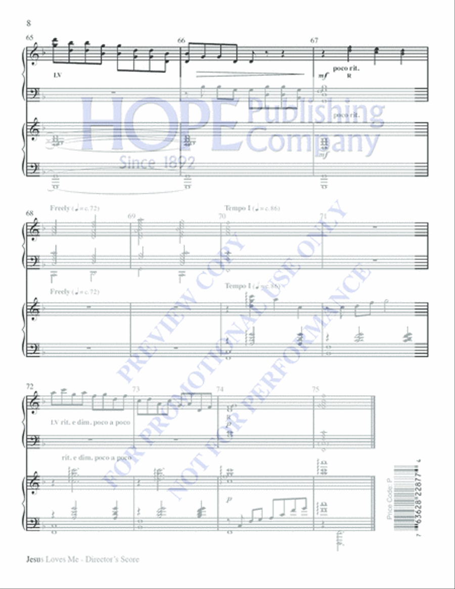 Jesus Loves Me Piano scores gallery preview page 8