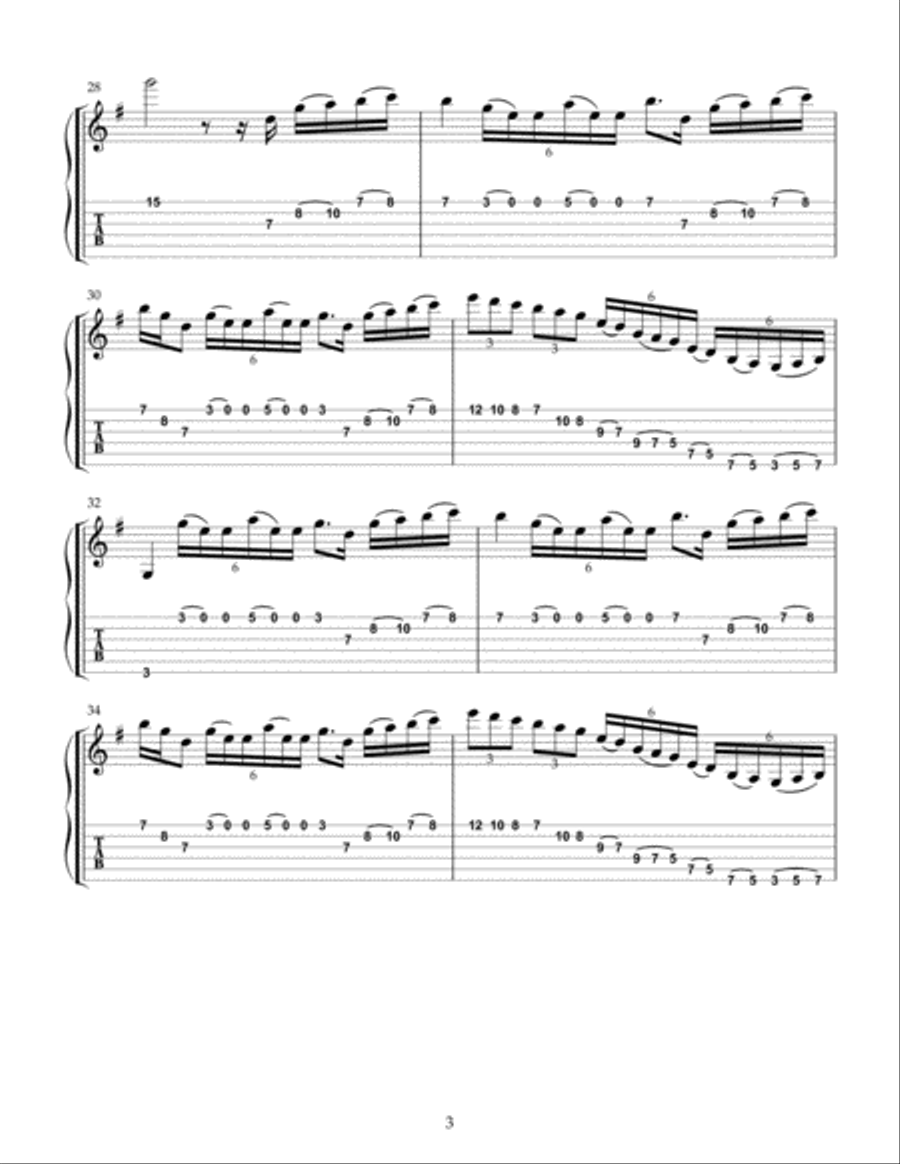 God Fingers Guitar Tablature scores gallery preview page 3