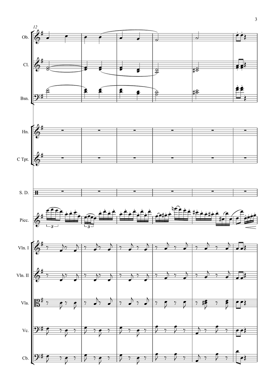 Le Merle Blanc - Polca Fantaisie op.161 for piccolo and orchestra Chamber Orchestra scores gallery preview page 5