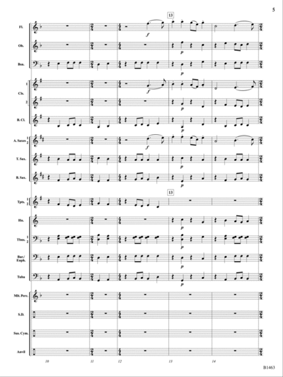 The Song of the Blacksmith: Score Concert Band scores gallery preview page 5