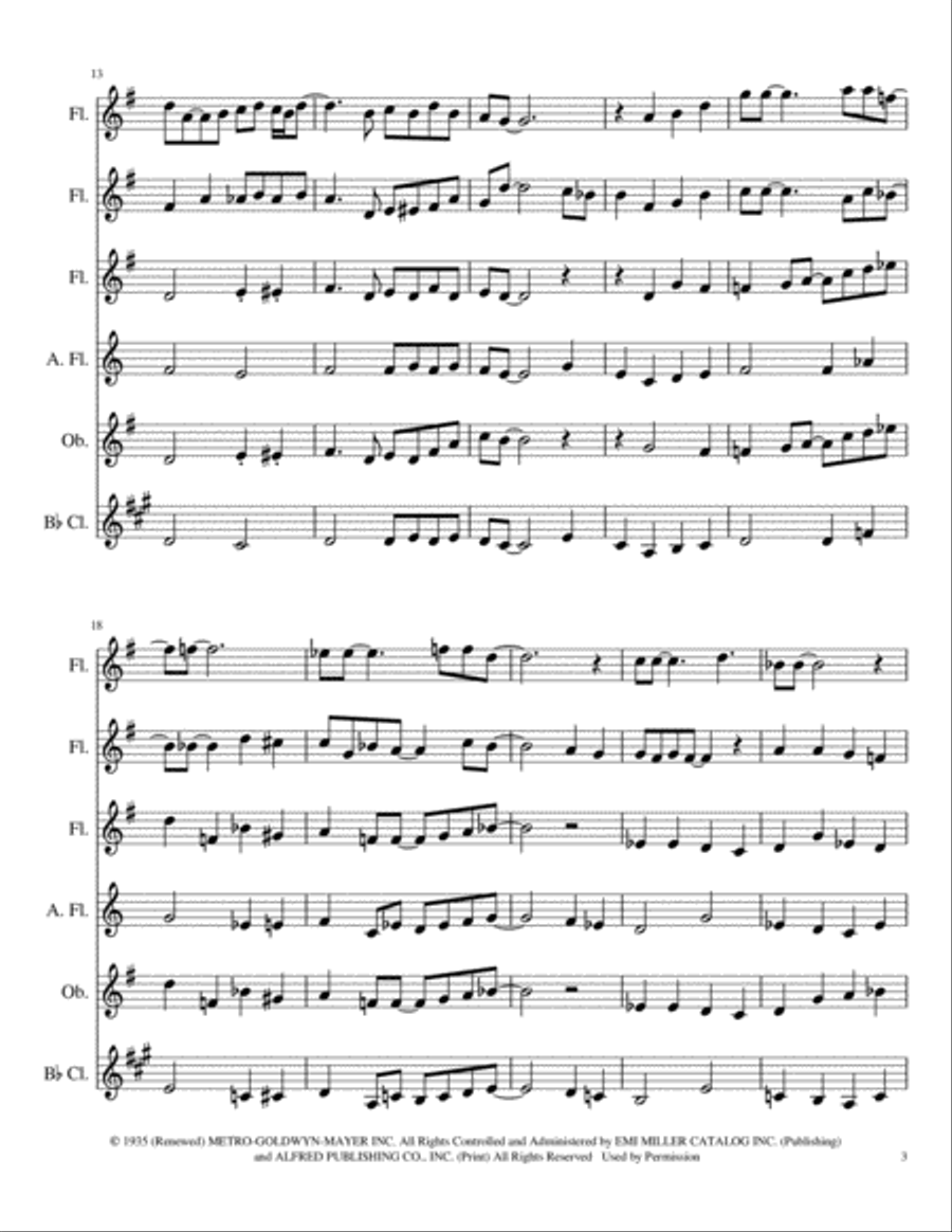 A Kiss To Build A Dream On Woodwind Ensemble scores gallery preview page 3