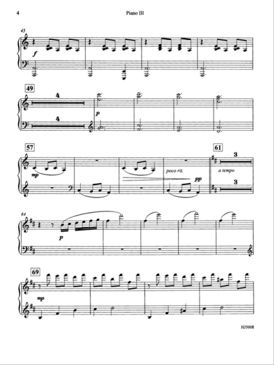 Ukrainian Bell Carol (Piano Quartet - Four Pianos) - Piano III Choir scores gallery preview page 3