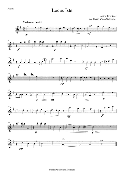 Locus Iste for flute quartet (2 flutes, alto flute and bass flute) image number null