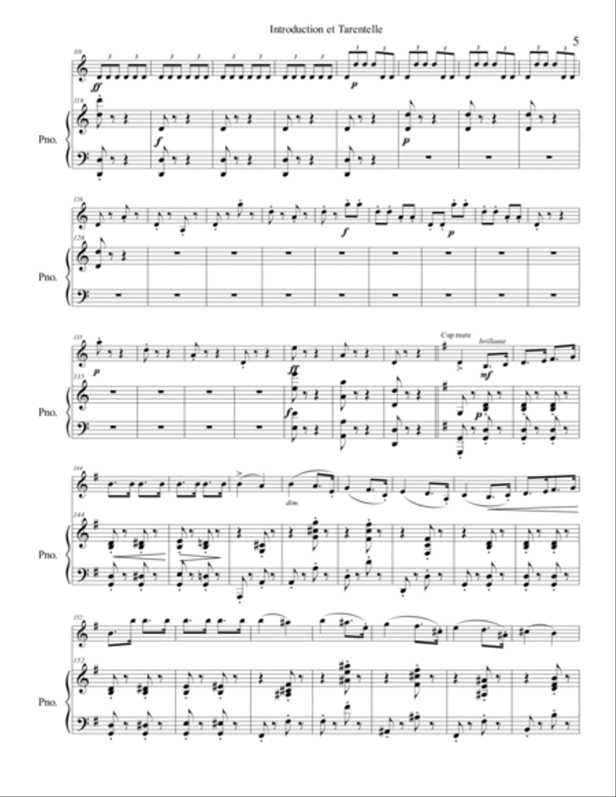 Introduction et Tarantelle (Sarasate) Trumpet Duet scores gallery preview page 6