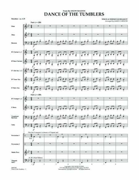 Dance Of The Tumblers (from The Snow Maiden) - Full Score