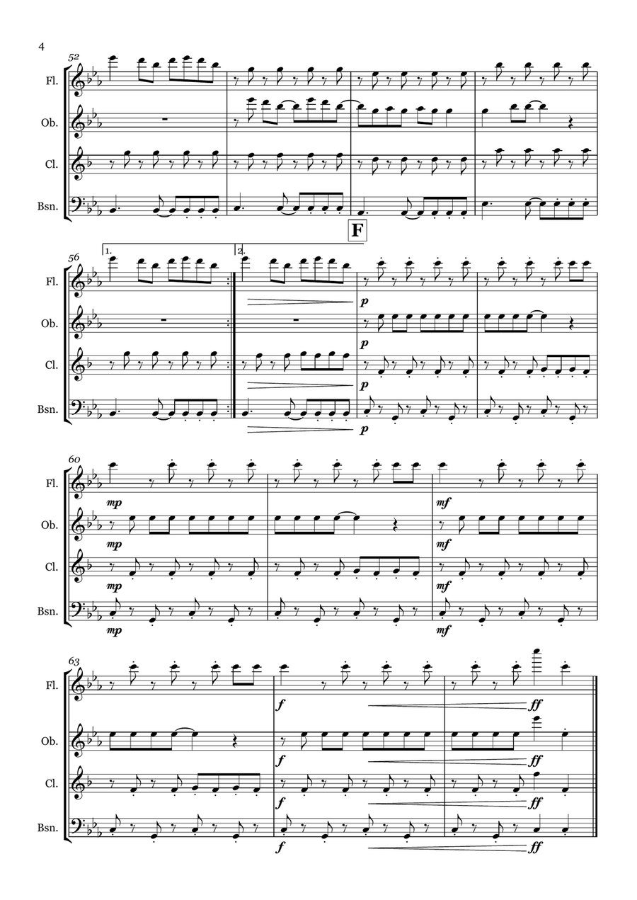 Poker Face Poker Face Woodwind Quartet scores gallery preview page 4