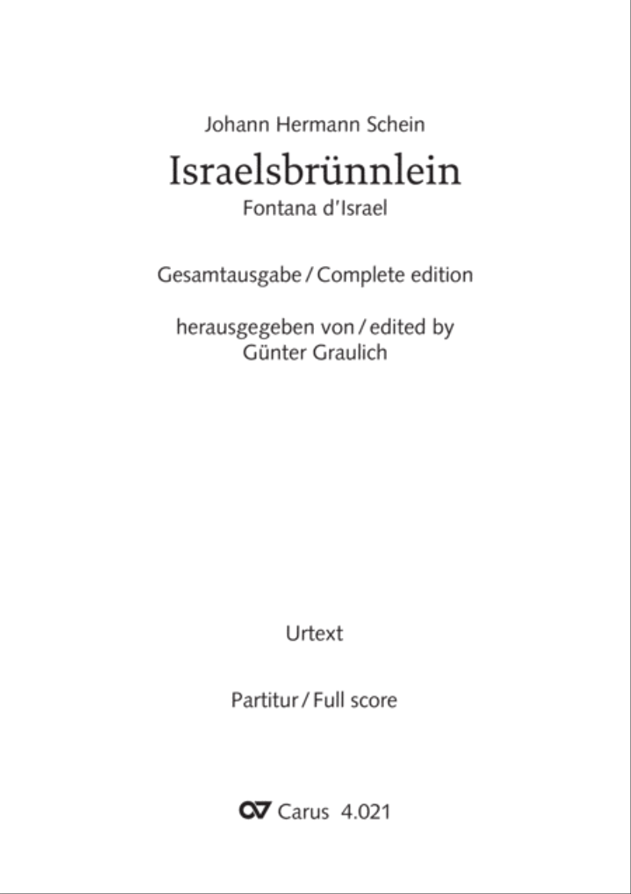 Schein: Israelsbrunnlein. Fontana d'Israel. Complete edition Choir scores gallery preview page 2