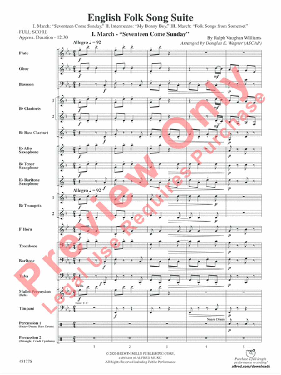 English Folk Song Suite Concert Band scores gallery preview page 4