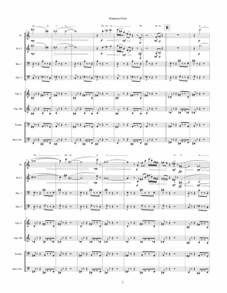 Requiem Octet ... In Memoriam Gunther Schuller (2015) for flute, clarinet, 2 bassoons, 2 trumpets, 2 image number null