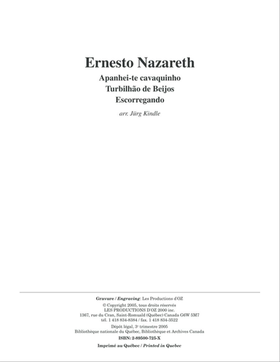 Apanhei-te cavaquinho, Turbilhão de Beijos, Escorregando Classical Guitar scores gallery preview page 1