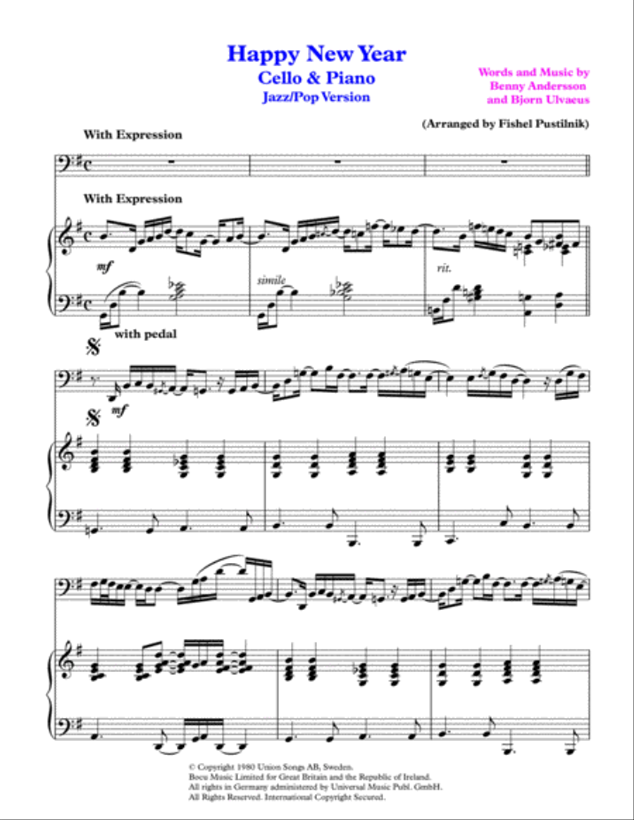 Happy New Year Piano scores gallery preview page 2