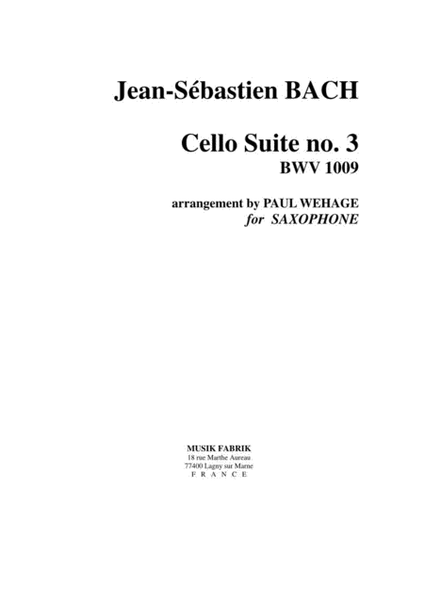 Suite no. 3, BWV 1009