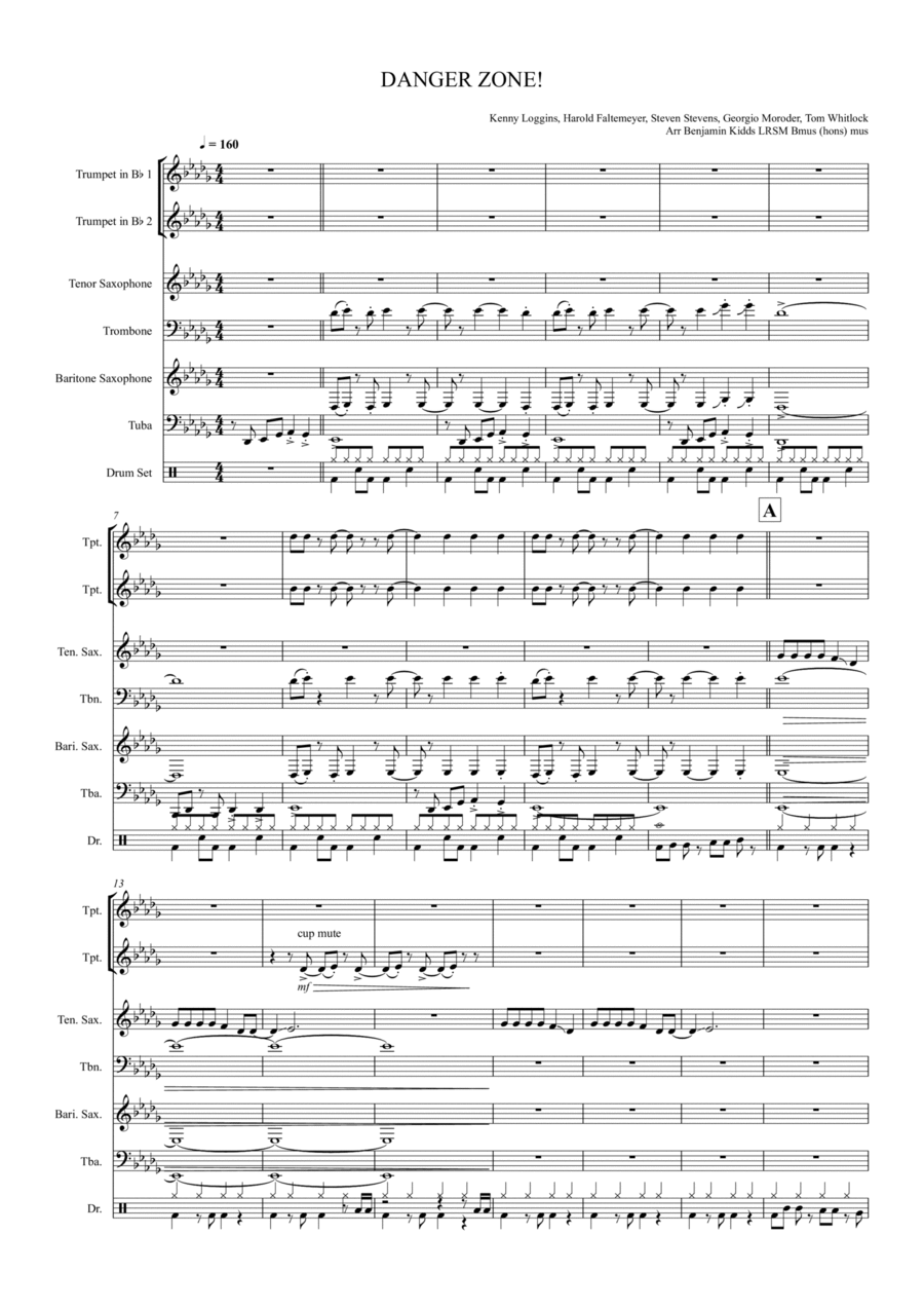 Danger Zone Jazz Ensemble scores gallery preview page 1