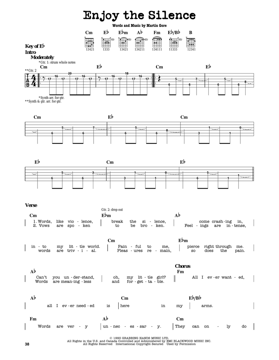 Enjoy The Silence Enjoy The Silence Electric Guitar scores gallery preview page 1