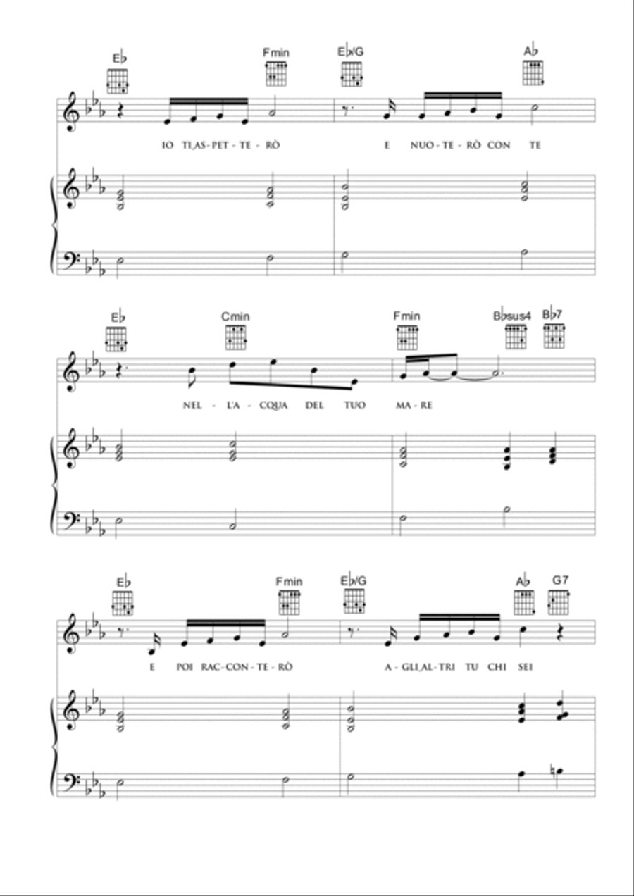 Io ti aspetterò Piano, Vocal, Guitar scores gallery preview page 3