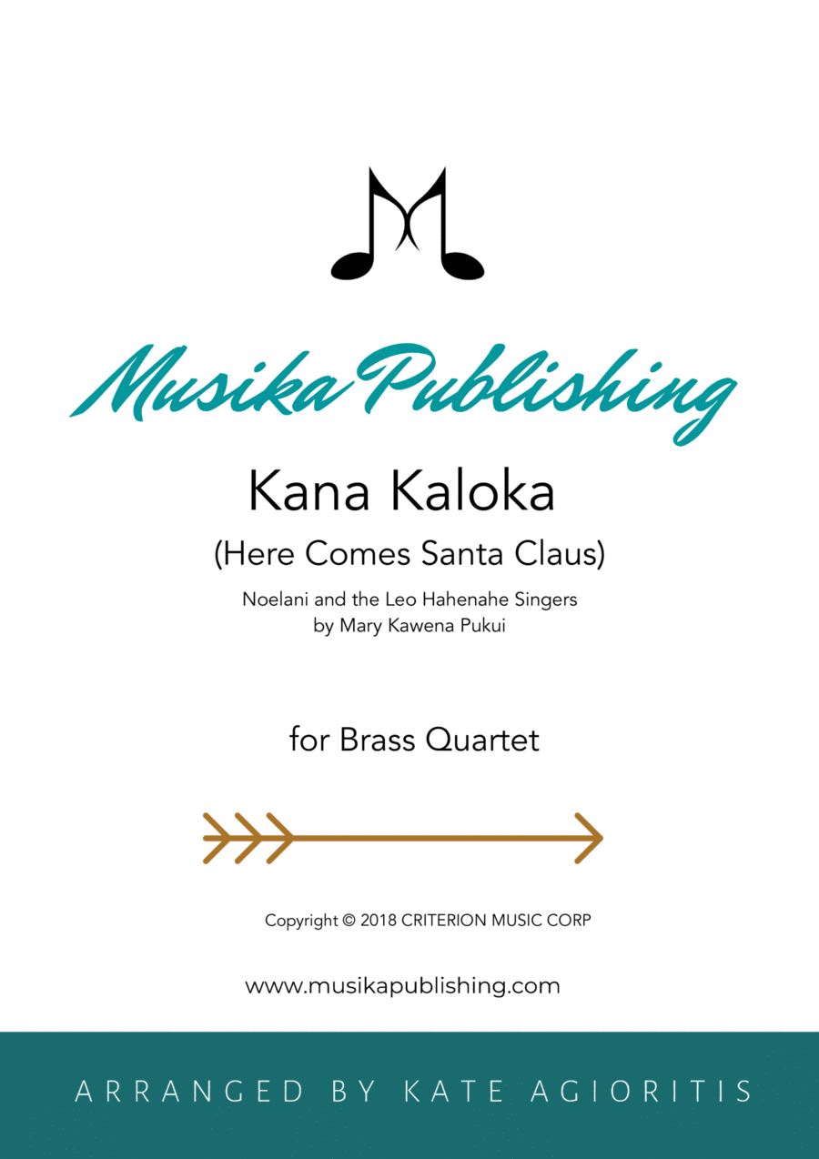 Kana Kaloka (here Comes Santa Claus) Brass Quartet scores gallery preview page 1