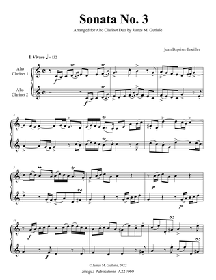 Loeillet: Sonata No. 3 for Alto Clarinet Duo