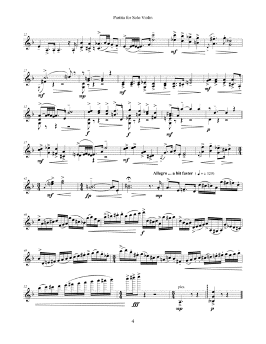 Partita for Solo Violin (2011) Violin Solo scores gallery preview page 6