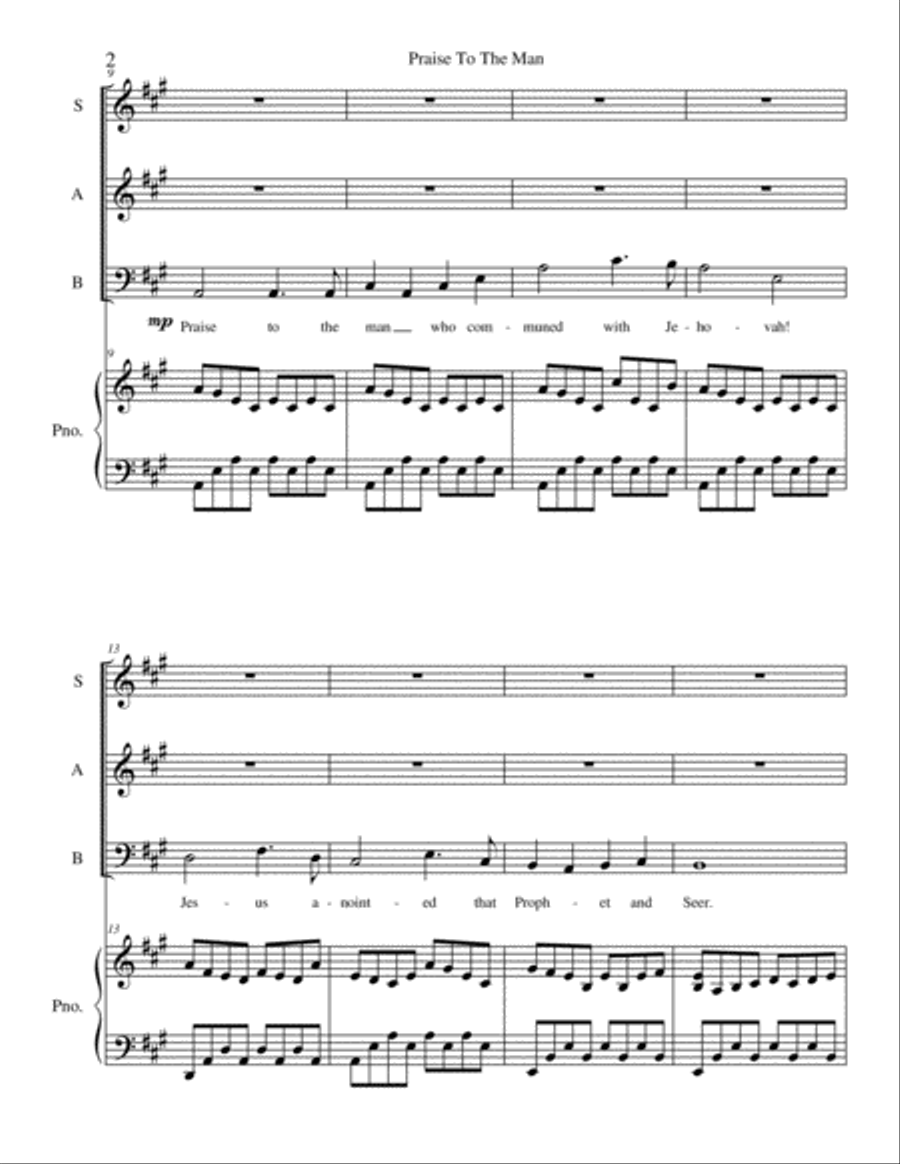 Praise to the Man (SAB) Praise to the Man (SAB) 3-Part scores gallery preview page 3