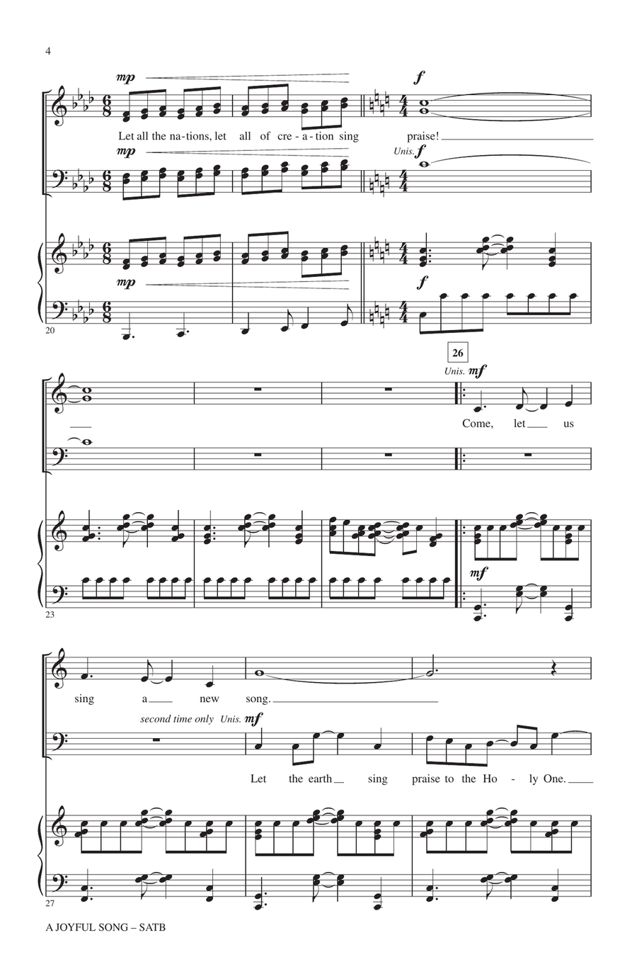 A Joyful Song A Joyful Song 4-Part scores gallery preview page 3
