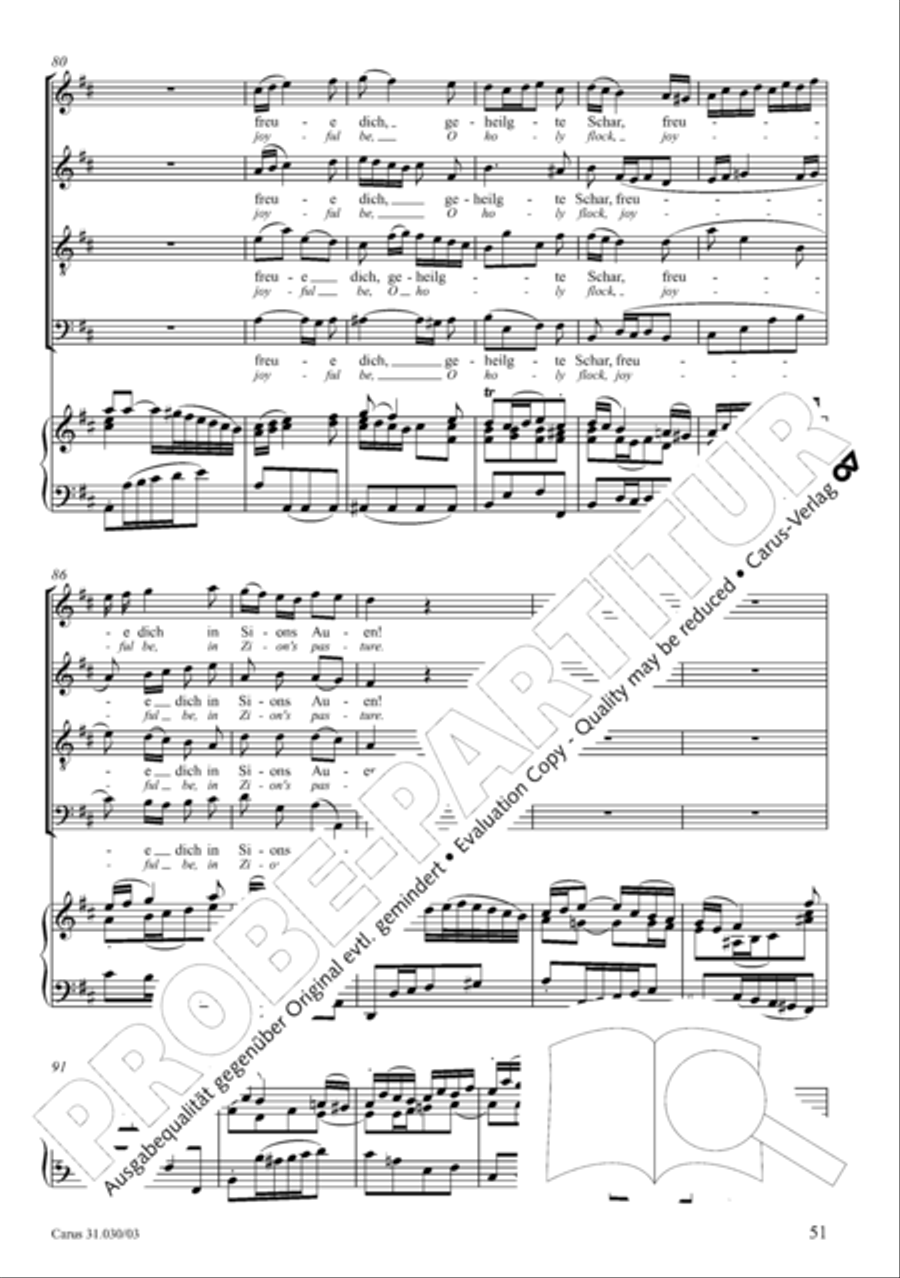 Joyful be, O ransomed flock (Freue dich, erloste Schar) 4-Part scores gallery preview page 52
