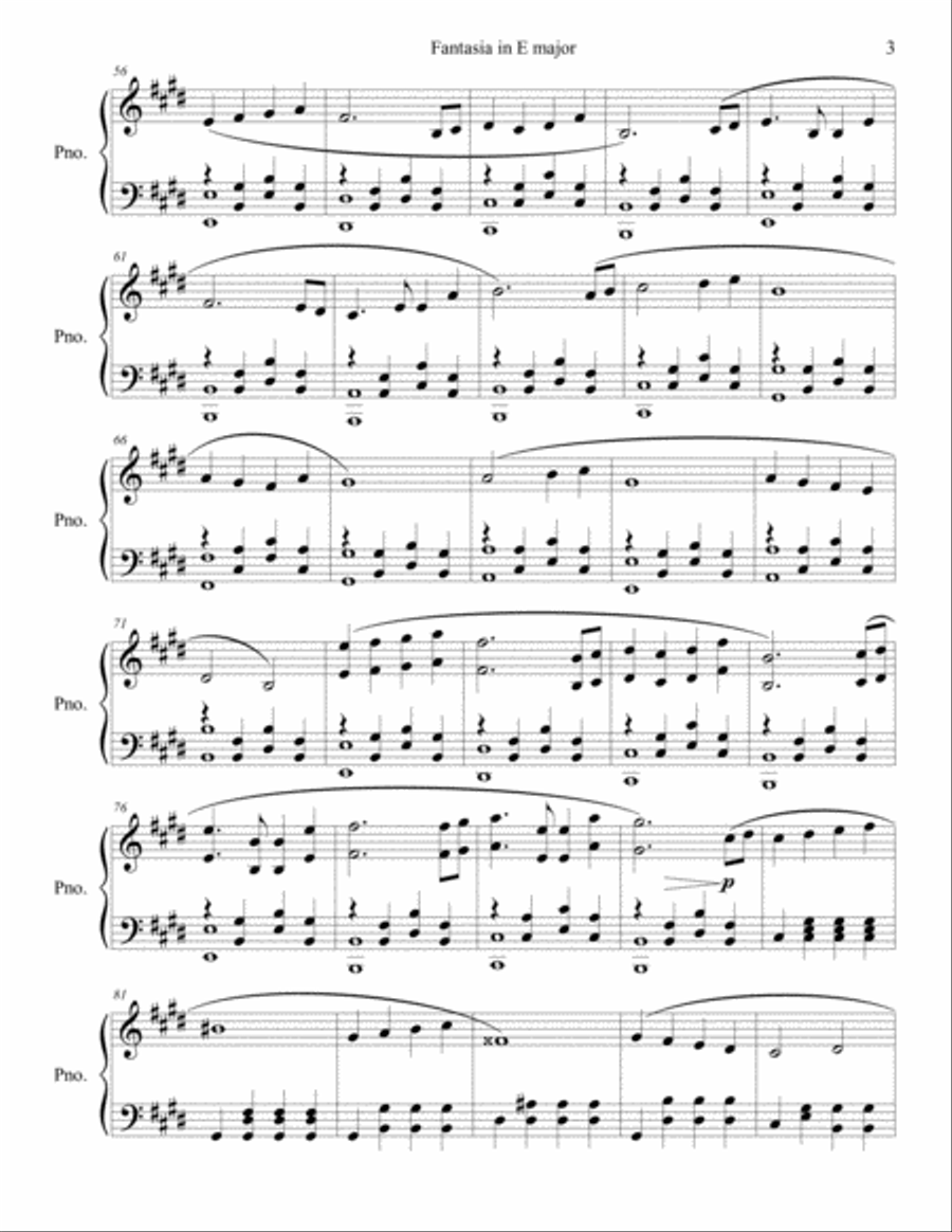 Fantasia in E major Piano Solo scores gallery preview page 3