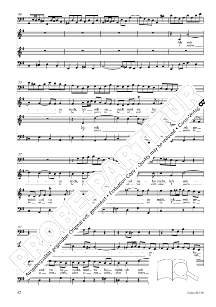 The voice of rejoicing and hope (Man singet mit Freuden vom Sieg) 4-Part scores gallery preview page 43